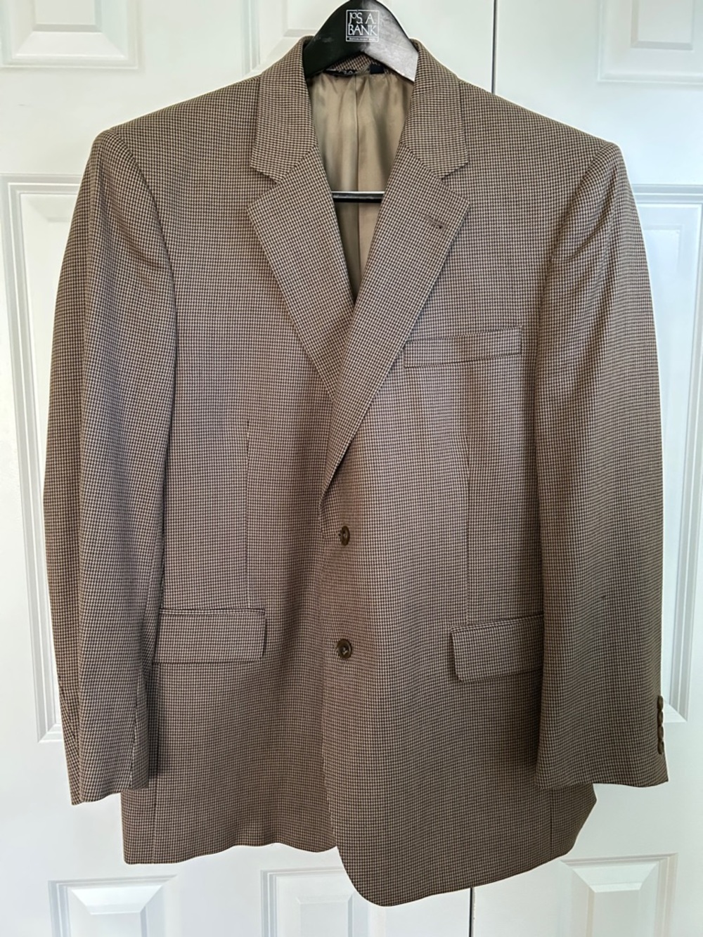 Jos. A. Bank Men's Tan Brown Glen Plaid Sport Coat